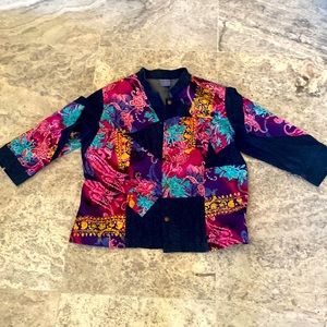 Beautiful Denim & Silk Jean Jacket